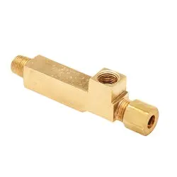 2905X4 - Brass Tee Fitting - 1/4 In Mnpt, 1/4 In Fnpt, 5/16 In Compression Connection 1