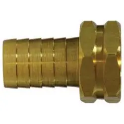 30032 - Brass Straight Hex Swivel Adapter, 1/2 In Hose Barb To 3/4 In Female Garden Hose 1