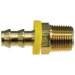 30201 - 1/4-In Push-On Hose Barbed X 1/4-In Mnptf Brass Straight Adapter 1