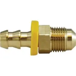 30240 - Brass Adapter 1/4-In Push-On Barbed X 1/4-In Sae 45-Degree Male Flared, 1.45 In Length 1