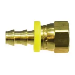 30342 - Brass Adapter, 1/4 In Push-On Hose Barbed To 3/8 In Fnpsm Ball Seat Swivel, 1.4 In Long 1