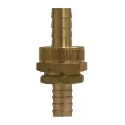 30457 - Brass Coupling Set With Hex Nut - 1/2 In Barbed X 1/2 In Barbed Connections 1