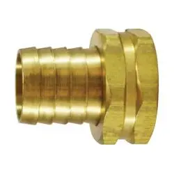 30545 - Brass Short Shank Hex Adapter - 1/2 In Barbed X 3/4 In Fnpsm, 1.45 In Length, 1.18 In Hex 1