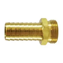 30573 - Brass Long Shank Hex Adapter - 1-In Garden Hose Barbed X 1-In Mnpsm Connection 1