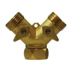 30627 - 3/4 In Fgh X 3/4 In Mgh Brass Swivel Wye Connector With 2-Way Hose Shut-Off 1