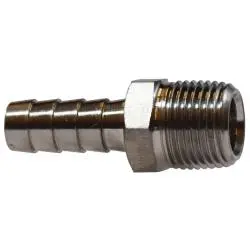 32005Ss - 1/4-In Hose Barbed To 1/4-In Mip Adapter, 316 Stainless Steel 1