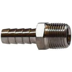 32010Ss - 5/16 In Barbed To 3/8 In Mip Straight Adapter, 316 Stainless Steel 1