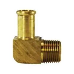 32186 - 3/8 In Bubble Barbed X 3/8 In Mip Brass 90° Elbow Fitting, 150 Psi Max Pressure 1