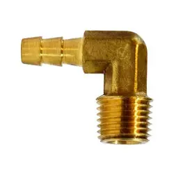 32309Lf - 90-Degree Male Barstock Elbow Fitting - Hose Barb 1/4-In & Male Nptf 3/8-In, Lead-Free Brass 1
