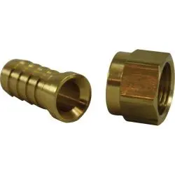 32336 - 3/8-In Hose Barb X 3/8-In Female Jic Brass Swivel Adapter, 150 Psi, -40 To 160 °F 1