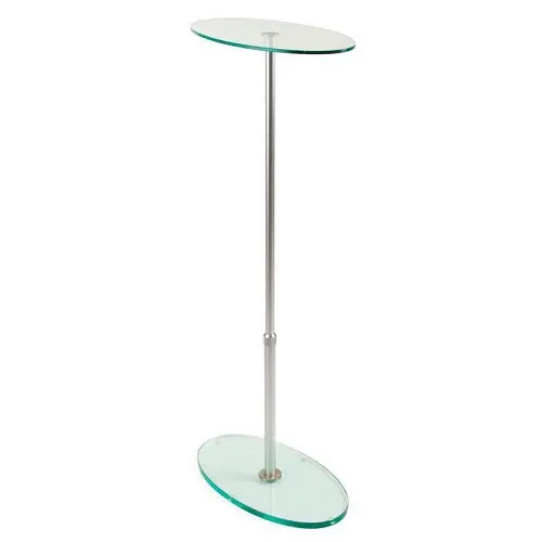 32"H To 48"H Adjustable Oval Glass Pedestal Econoco Gpo19 1