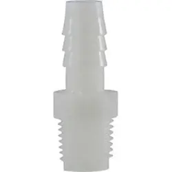 33003W - Nylon Adapter - 3/16 In Hose Barbed To 1/4 In Mip, 125 Psi, -40 To 200°F 1