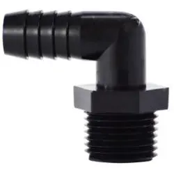 33043B - 1/2-In X 3/8-In Barbed 90-Degree Elbow Fitting, Durable Polyethylene 1