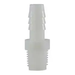 33306W - Durable Nylon 3/4 In Hose Barbed To 3/8 In Mip Adapter, 125 Psi, -40 To 200°F 1