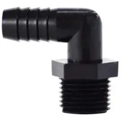 33308B - 90-Degree Elbow Fitting - 3/16 In Barbed To 1/8 In Mip, Polyethylene 1