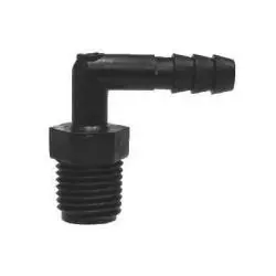 33313B - 90-Degree Elbow Fitting - 3/4-In Barbed X 1/2-In Mip, Polyethylene, 125 Psi 1