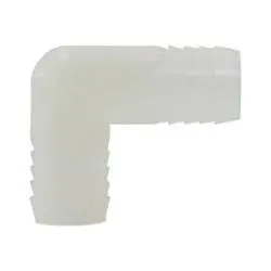 33395W - 90-Degree Nylon Elbow Fitting 5/8-In Hose Barbed X 5/8-In Hose Barbed, 125 Psi, -40 To 200°F 1
