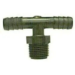 33448B - 1/4 In Barbed X 1/4 In Barbed X 1/4 In Mip Polyethylene Branch Tee Fitting 1