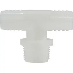 33448W - 1/4 In Hose Barbed X 1/4 In Hose Barbed X 1/4 In Mip Nylon Branch Tee Fitting 1