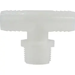 33453W - Nylon Branch Tee 1/2-In X 1/2-In X 1/4-In With Barbed And Mip Connections 1