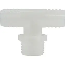33454W - Nylon Branch Tee - 1/2 In Hose Barbed X 1/2 In Hose Barbed X 3/8 In Mip 1