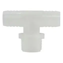 33455W - Nylon Branch Tee - 1/2 In Hose Barbed X 1/2 In Hose Barbed X 1/2 In Mip, Max 125 Psi 1