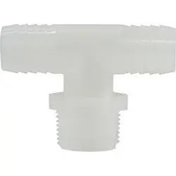 33458W - Nylon Tee Fitting With 5/8 In Barbed X 5/8 In Barbed X 3/4 In Mip Connections 1