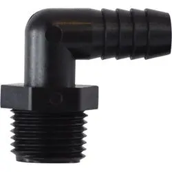 33462P - 90-Degree Elbow Fitting - 1-1/2 In Barbed X 1-1/4 In Mip, Polypropylene 1