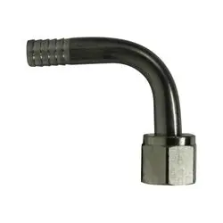 34529 - Stainless Steel 90-Degree Swivel Elbow, 3/8 In Hose Barbed X 3/8 In Female 45-Degree Flared 1