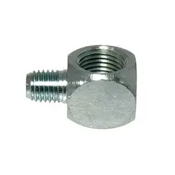 36374 - 90-Degree Short Elbow Fitting, 1/8 Inch Connections, Zinc-Plated Steel, 1 In Length, 1/2 In Height 1