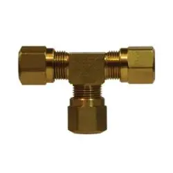 38045 - Brass Tee Fitting, 3/8 In Od X 3/8 In Od X 3/8 In Od, Compatible With Sae J844 Tubing 1