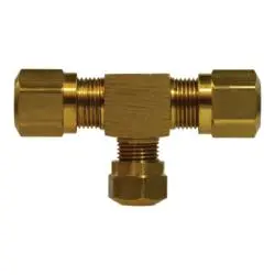 38049 - 3/8 In X 3/8 In X 1/4 In Brass Reducing Branch Tee For Sae J844 Tubing 1