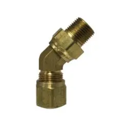 38154S - 45-Degree Brass Swivel Elbow - 1/2 In Tube Od X 3/8 In Male Nptf 1