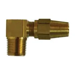 38237 - 90-Degree Brass Elbow Fitting, 1/4 In Tube To 3/8 In Male Nptf 1