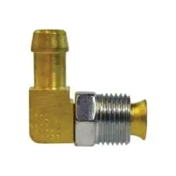 38861 - 1/4 In Hose Barbed X 1/4 In Male Inverted Flared Brass 90-Degree Swivel Elbow Fitting 1