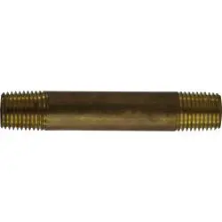 40022 - 1/4 In X 1/4 In Mpt Red Brass Seamless Pipe Nipple, 2 In Long 1