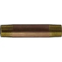 40042 - 3/8 In Mpt X 3/8 In Mpt Lead-Free Red Brass Seamless Pipe Nipple, 2 In Long 1
