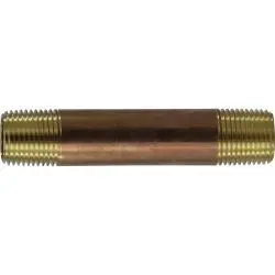 40066 - 1/2 In Mpt X 1/2 In Mpt Lead-Free Red Brass Seamless Pipe Nipple, 4 In Long 1