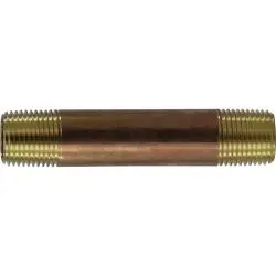 40069 - 1/2 In Mpt X 1/2 In Mpt Lead-Free Red Brass Seamless Pipe Nipple, 5-1/2 In Long 1