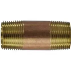 40101 - 1 In Mpt X 1 In Mpt Lead-Free Red Brass Seamless Pipe Nipple, 2 In Length 1