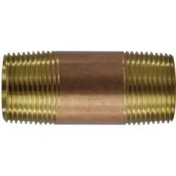 40102 - Lead-Free Red Brass Seamless Pipe Nipple, 1 In Mpt X 1 In Mpt, 2-1/2 In Length 1