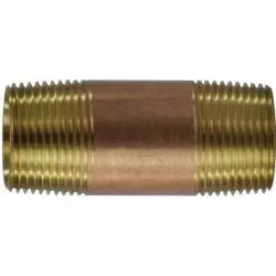 40109 - 1 In Mpt X 1 In Mpt Lead-Free Red Brass Seamless Pipe Nipple, 6 In Length 1