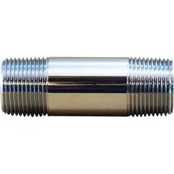 41077 - 1/2 In Mpt X 1/2 In Mpt Brass Pipe Nipple, 18 In Length, Chrome-Plated Finish 1