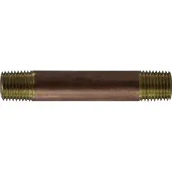 42020 - 1/4 In Mpt X 1/4 In Mpt Brass Close Nipple, Ansi B1.20.1, Sch 80/Xh 1