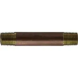 42024 - 1/4 In Mpt X 1/4 In Mpt Red Brass Nipple Fitting, 3 In Long 1