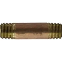 42060 - 1/2 In X 1/2 In Sch 80 Red Brass Pipe Nipple With Male Threads 1