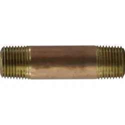 42061 - 1/2 In Mpt X 1/2 In Mpt Brass Nipple Fitting, 1-1/2 In Length, Sch 80/Xh 1