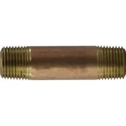 42062 - 1/2 In Mpt X 1/2 In Mpt Red Brass Nipple, 2 In Length 1