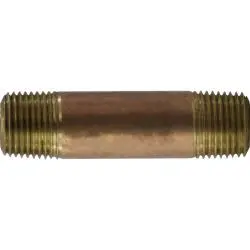 42063 - 1/2 In Mpt X 1/2 In Mpt Red Brass Nipple, 2-1/2 In Length, Sch 80/Xh 1