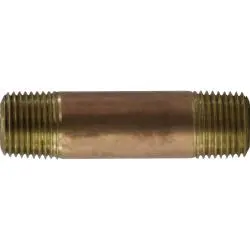 42064 - 1/2 In Mpt X 1/2 In Mpt Red Brass Nipple Fitting, 3 In Long 1